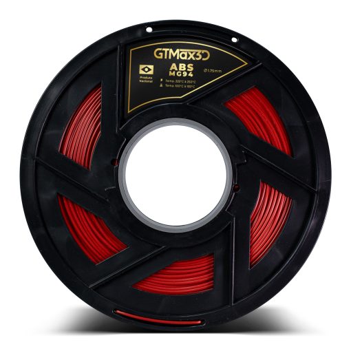 Filamento ABS- Vermelho - Premium MG94 - GTMax 3D - 1.75mm - 1KG
