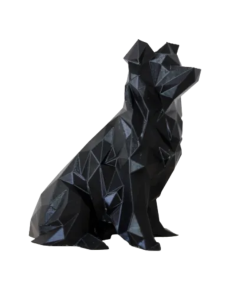 Border Collie Geométrico - Impressão 3D