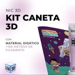 Kit Caneta 3D Nic 3D com 100 metros de filamento