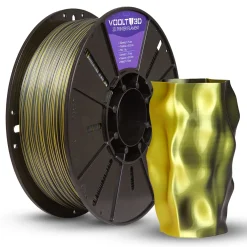 Filamento – PLA VSILK – Duo Color Dourado e Preto – Voolt 3D – 1kg