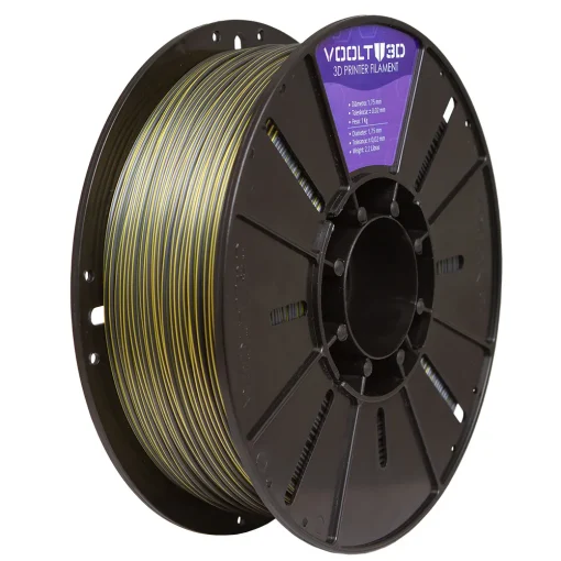 Filamento – PLA VSILK – Duo Color Dourado e Preto – Voolt 3D – 1kg - Imagem 3