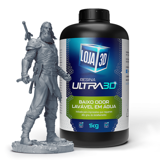 Resina Ultra Lavável – Cinza – 1kg – Loja 3D - Imagem 2
