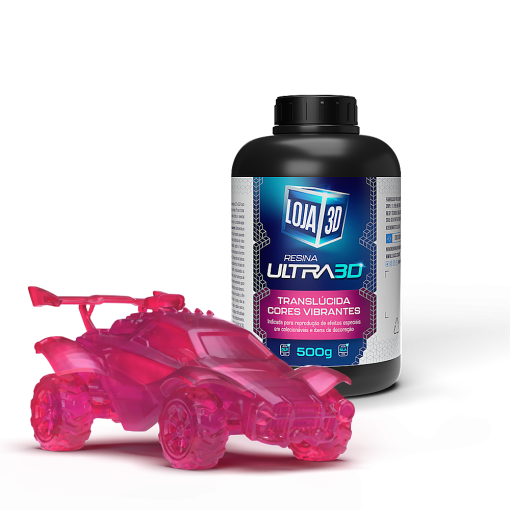 Resina Ultra Translúcida – Cores Vibrantes – Rosa – 500g – Loja 3D - Imagem 2