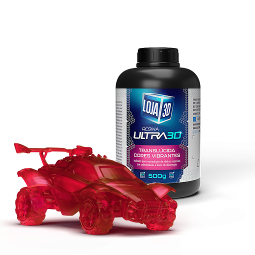 Resina Ultra Translúcida – Cores Vibrantes – Vermelho – 500g – Loja 3D - Imagem 2