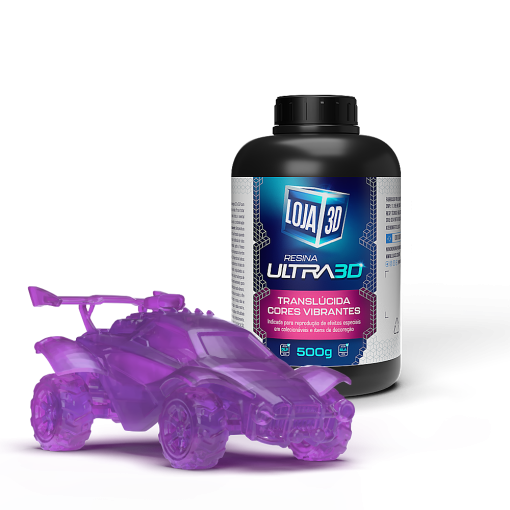 Resina Ultra Translúcida – Cores Vibrantes – Violeta – 500g – Loja 3D - Imagem 2