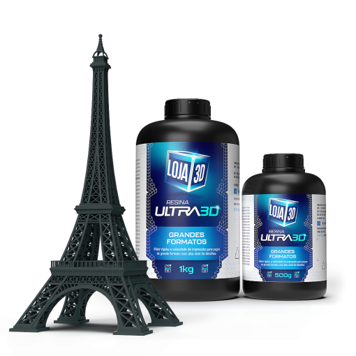 Resina Ultra Grandes Formatos – Cinza Escuro – 1kg – Loja 3D - Imagem 2