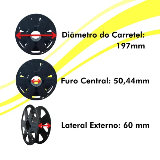 Filamento – ABS Premium – Amarelo – 1,75mm – 3D Fila - Imagem 4