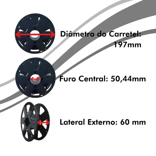 Filamento – ABS Premium – Cinza Prime – 1,75mm – 3D Fila - Imagem 4