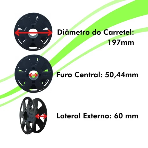 Filamento – ABS Premium – Verde Lima-Limão – 1,75mm – 3D Fila - Imagem 4