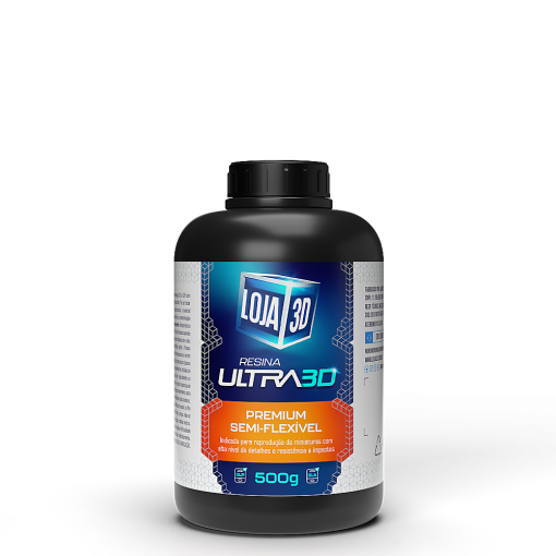 Resina Ultra Semi Flexível – Cinza – 500g – Loja 3D