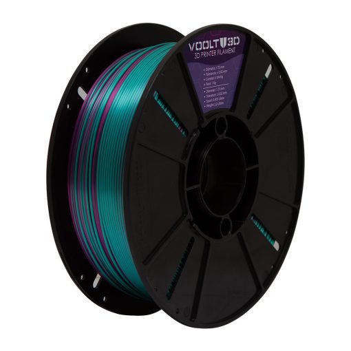Filamento – PLA VSILK – Duo Color Azul Ametista e Verde – Voolt 3D – 1kg - Imagem 3