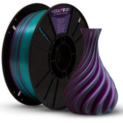 Filamento – PLA VSILK – Duo Color Azul Ametista e Verde – Voolt 3D – 1kg