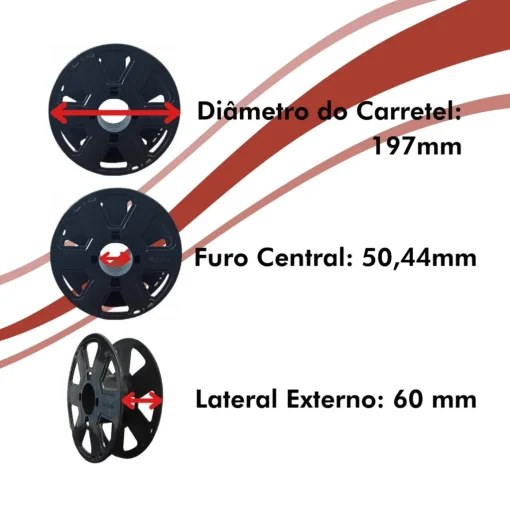 Filamento – PETG XT – Vermelho Red Metal – 1,75mm – 3D Fila - Imagem 4