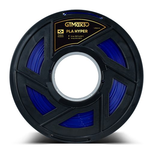 Filamento PLA Hyper – Azul Translúcido – GTMax 3D – 1.75mm – 1KG