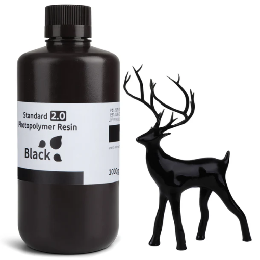Resina para impressão 3D - Standard V2.0 - Preto - Fotopolímera - 1kg - Elegoo