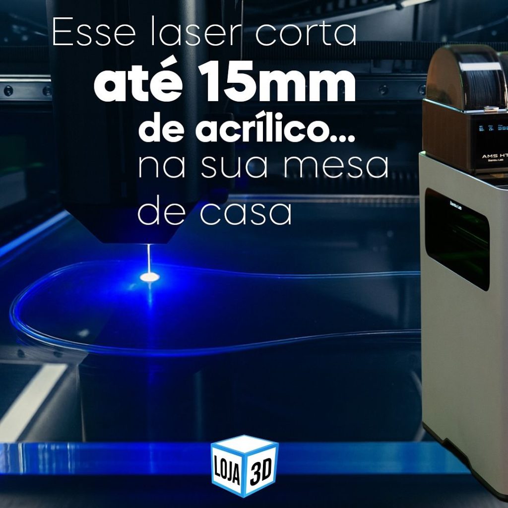 Bambu Lab H2D: Laser que corta acrílico na sua mesa de casa
