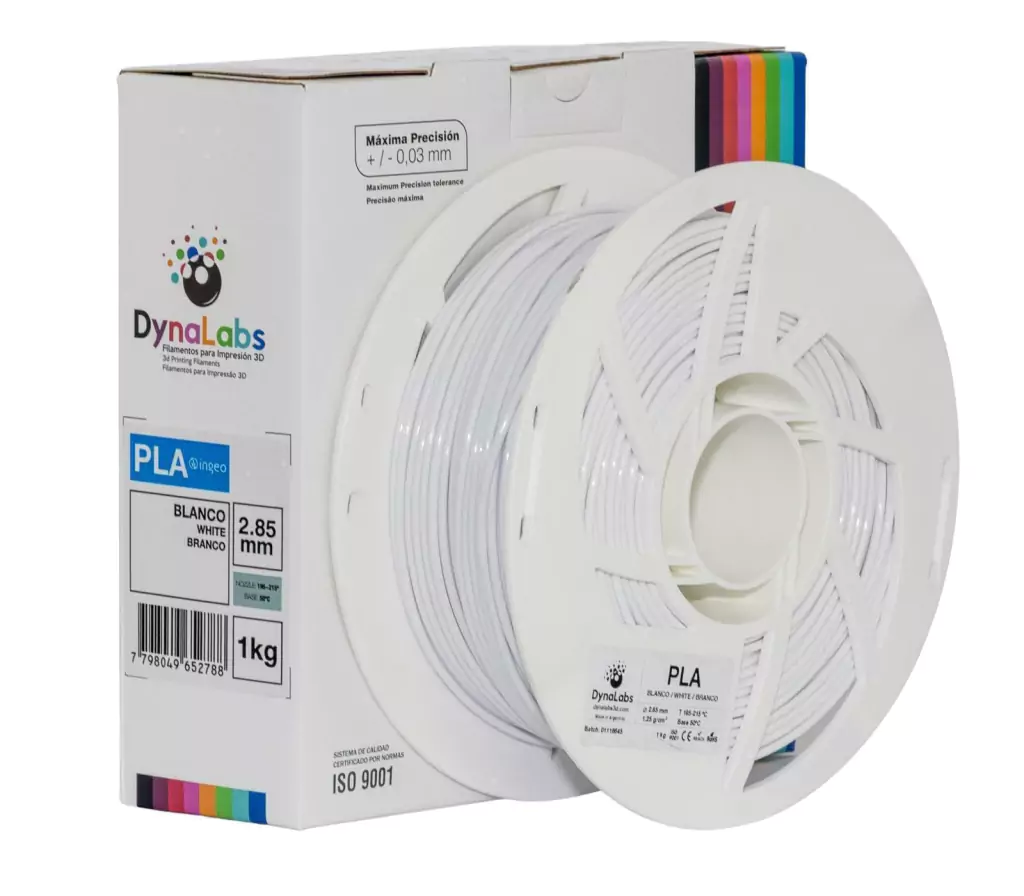 Filamento PLA Ingeo - Branco - Dynalabs - 2.85mm - 1kg