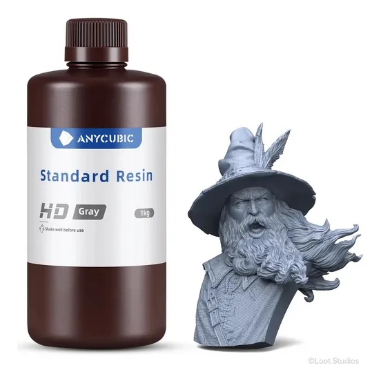Resina para impressão 3D – Standard HD – Cinza – 1kg – Anycubic