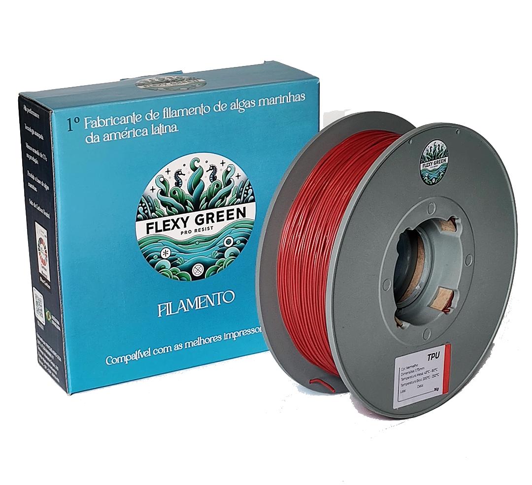 Filamento – Flex Tpu – Shore 92a – Vermelho – Flexy Green
