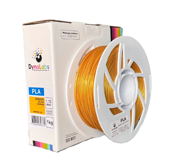 Filamento PLA Ingeo – Dourado – Dynalabs – 1.75mm – 1kg
